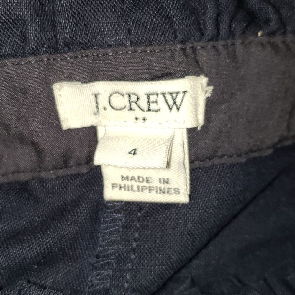 J Crew‎ Ruffle Top & Pocket Linen Blend Shorts Navy - Picture 5 of 6